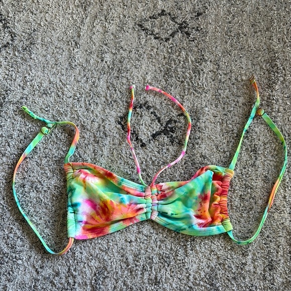 Colorful Tie-Dye Bikini Top with adjustable straps - Picture 1 of 9